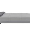 Sofa Cama Clic-Clac E Dobravel | Vente-unique Sofa Cama Clic Clac 100% Algodao Com Espaco De Arrumacao Cor Cinza Claro E Almofadas A Contrastar - Farwest Ii