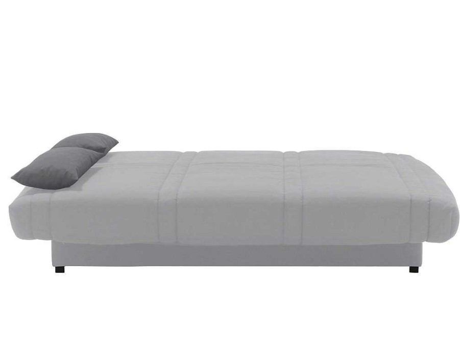 Sofa Cama Clic-Clac E Dobravel | Vente-unique Sofa Cama Clic Clac 100% Algodao Com Espaco De Arrumacao Cor Cinza Claro E Almofadas A Contrastar - Farwest Ii