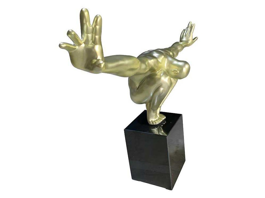 Estatua | OZAIA Estatua Decorativa C73 X A57 Cm Em Resina Dourada - Soledad Ii