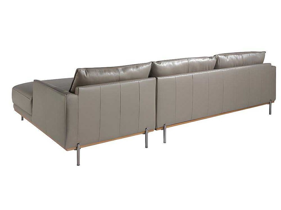 Sofa De Canto | Angel Cerda Sofa Chaise Longue Em Couro E Aco 6154