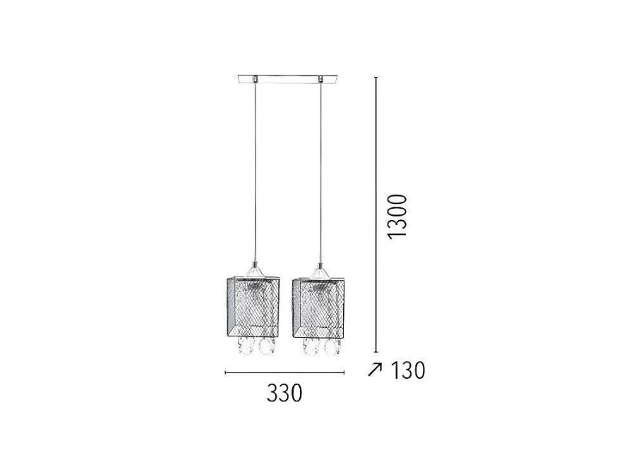 Candeeiro Suspenso | EPIKASA Lampada De Suspensao Gracja, Cromio, 33X13X130 Cm, Epikasa