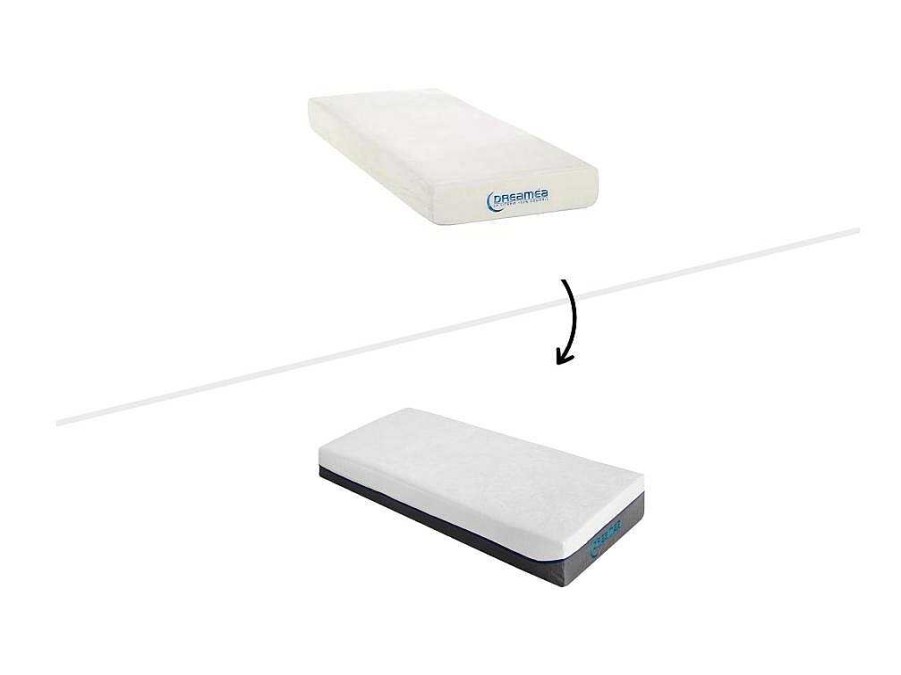 Cama Articulada | DREAMEA Conjunto Relaxamento Com Estacas Com Memoria De Forma Hesiode Iii De Dreamea - Motores Okin - Branco - 2X80X200 Cm