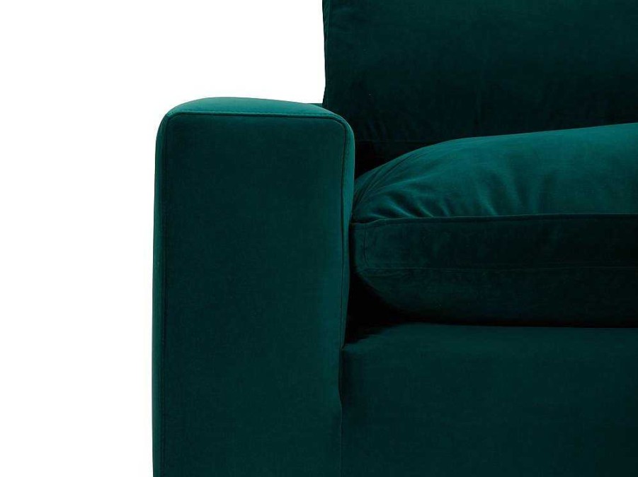 Sofa Em Tecido | Vente-unique Sofa De 3 Lugares Em Veludo Verde Esmeralda - Amaury