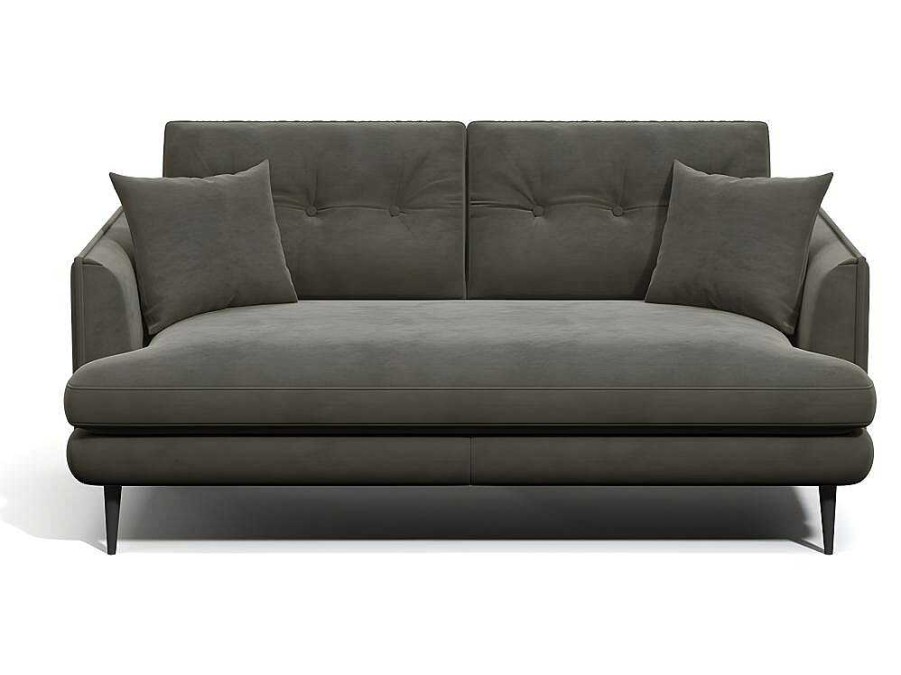 Conjunto De Sofa | Vente-unique Sofa De 3+2 Lugares Em Veludo Antracite - Ganesh