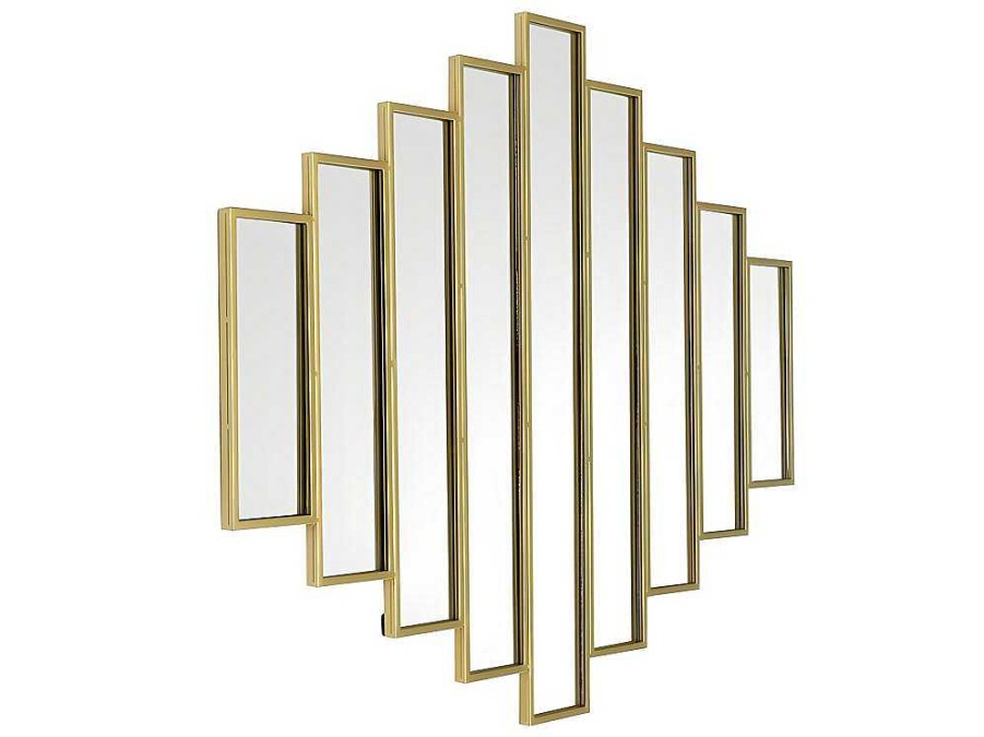 Espelhos | OZAIA Espelho Art Deco Simetrico Em Metal De C. 90 X A. 120 Cm Cor Dourado - Galice