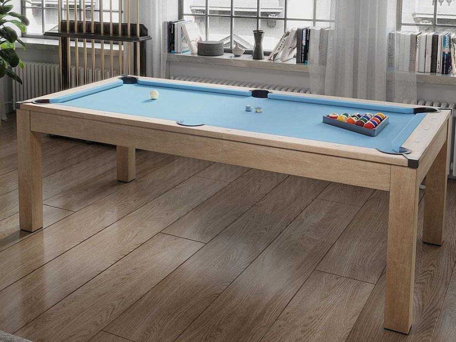 Mesa De Jantar | Vente-unique Mesa Convertivel - Mesa De Bilhar E De Ping Pong Balthazar - 213*112*81.5 Cm - Azul