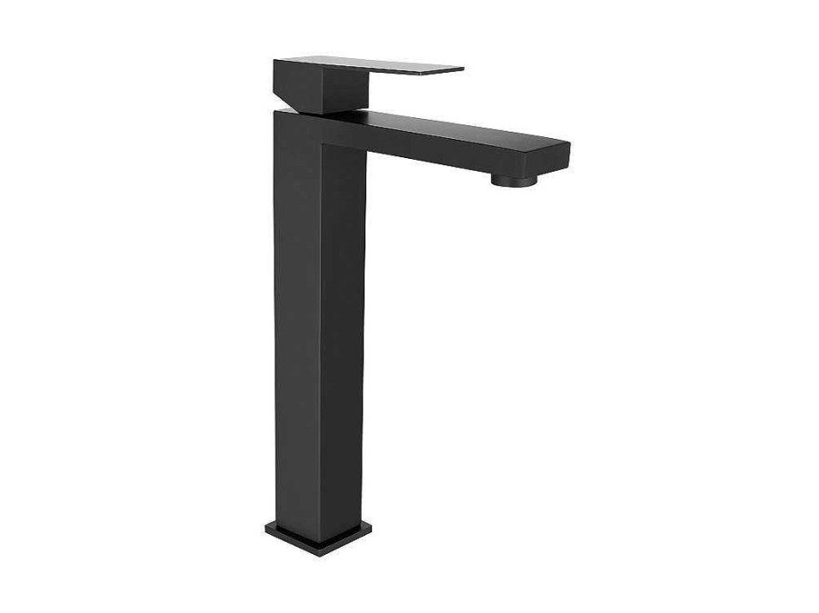 Torneira | Shower & Design Torneira Misturadora Mecanica Quadrada Em Inox Escovado Preto Mate A31 Cm - Canilas