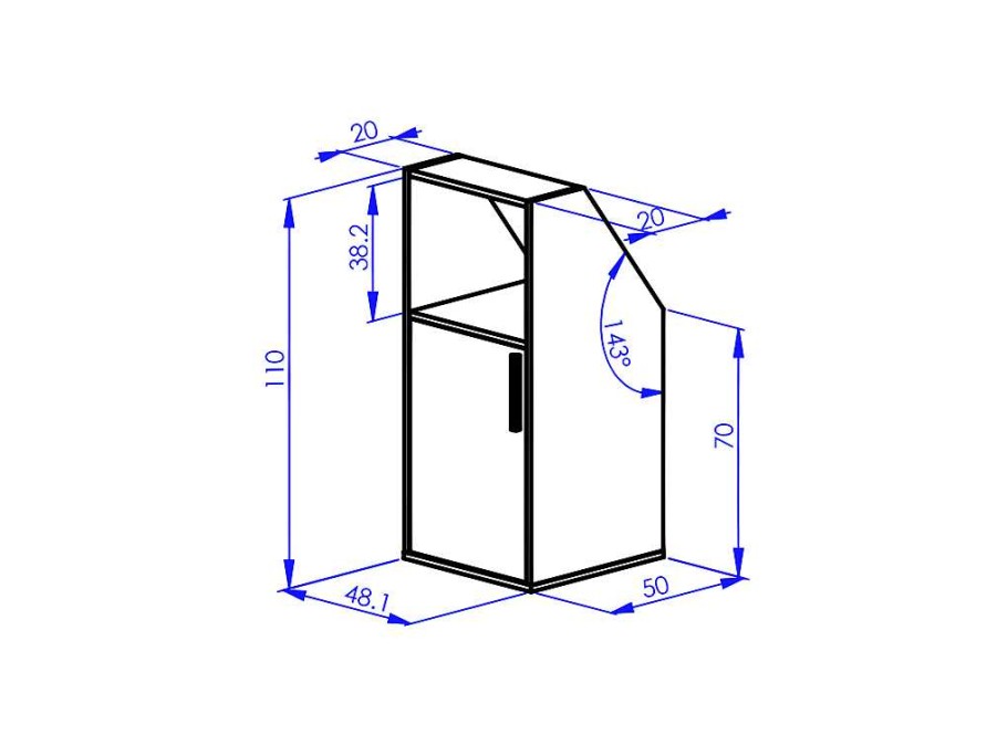 Arrumacao E Acessorios De Quarto | Vente-unique Movel Com Inclinacao 1 Porta E 1 Nicho Branco E Natural - Adezio