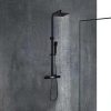 Coluna De Duche | Shower & Design Coluna De Duche Termostatica Em Aco Inoxidavel Preto Mate - 125Cm - Peneda