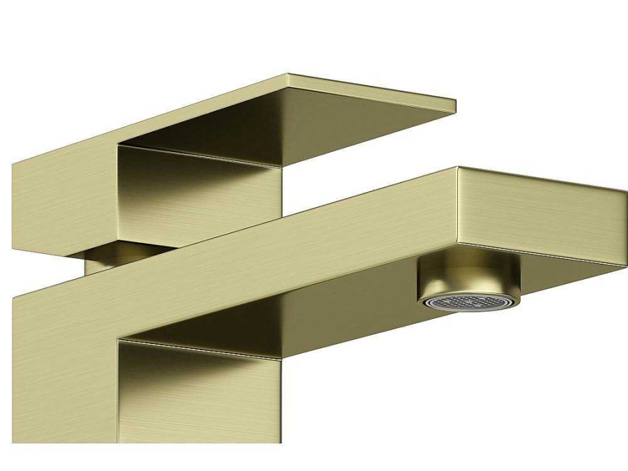 Torneira | Shower & Design Torneira Misturadora Mecanica Quadrada A15,7 Cm Dourado Acabamento Acetinado - Vipava