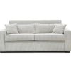 Sofa Cama De Abertura Rapida | Vente-unique Sofa De 4 Lugares Convertivel Abertura Rapida Tecido Creme, Cama De 160 Cm, Colchao De 18 Cm - Mondovi