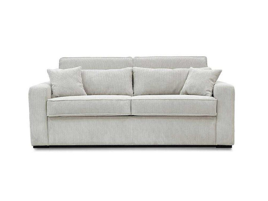 Sofa Cama De Abertura Rapida | Vente-unique Sofa De 4 Lugares Convertivel Abertura Rapida Tecido Creme, Cama De 160 Cm, Colchao De 18 Cm - Mondovi