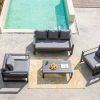 Conjunto Relax De Jardim | MYLIA Conjunto De Jardim Em Aluminio: Um Sofa De 3 Lugares, 2 Cadeiroes E Uma Mesa De Centro - Molokai