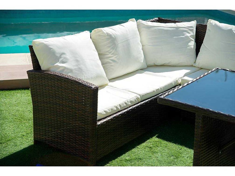 Conjunto Relax De Jardim | Saldosystocks Sofa De Canto Externo Com Terraco Sfs019 Marrom