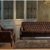 Conjunto De Sofa | Vente-unique Sofa De 3+2 Lugares Em Couro Castanho - Colbert