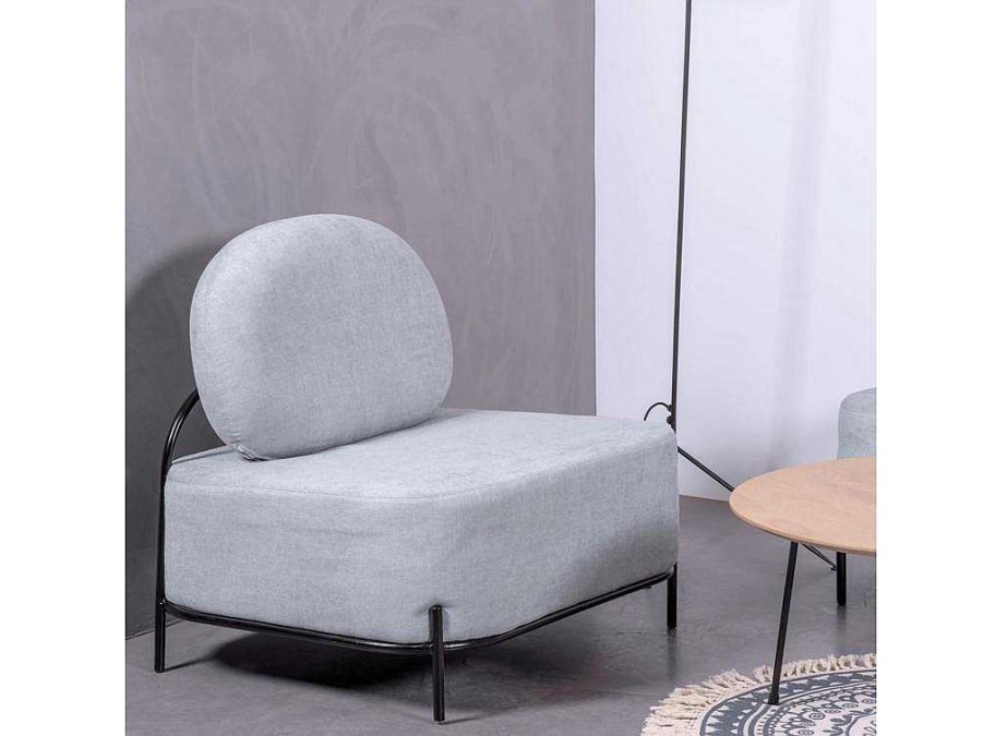 Poltrona Em Tecido | Vente-unique Sofa De 1 Lugar Com Design Minimalista - Clair - Azul