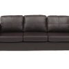 Sofa Em Pele Sintetica | Vente-unique Sofa De 3 Lugares Em Pele Sintetica Castanho - Ackley