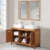 Movel Lavatorio Duplo | Vente-unique Movel De Casa De Banho Em Madeira De Acacia Com Lavatorio Duplo E Espelhos De 130 Cm - Pulukan