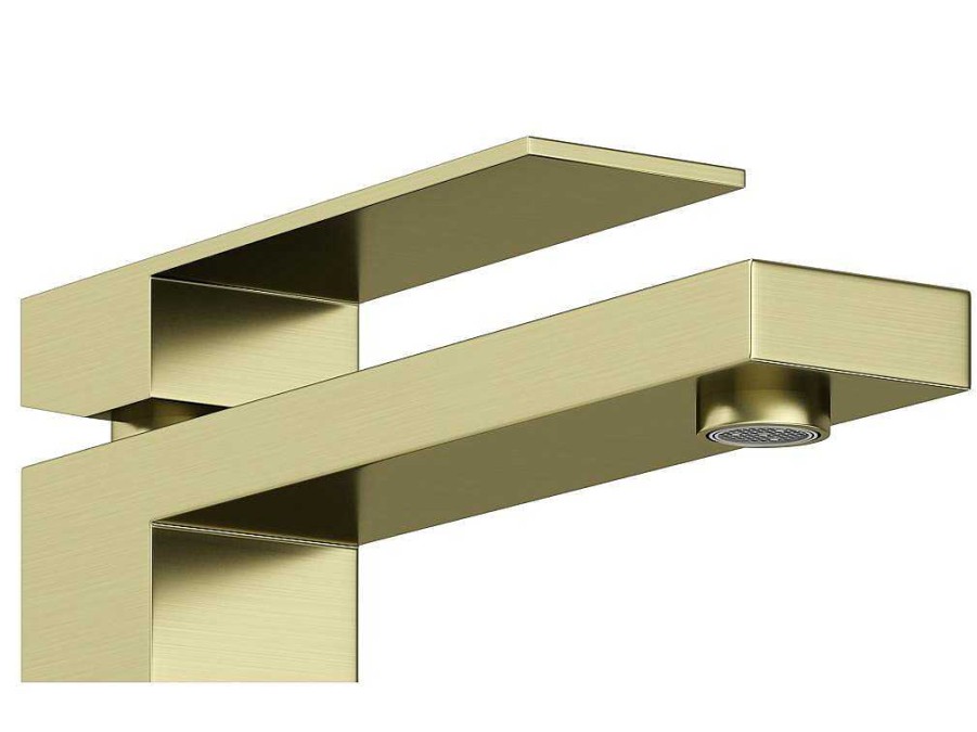 Torneira | Shower & Design Torneira Misturadora Mecanica Quadrada Sobrelevada A29,5 Cm Dourado Acabamento Acetinado - Vipava