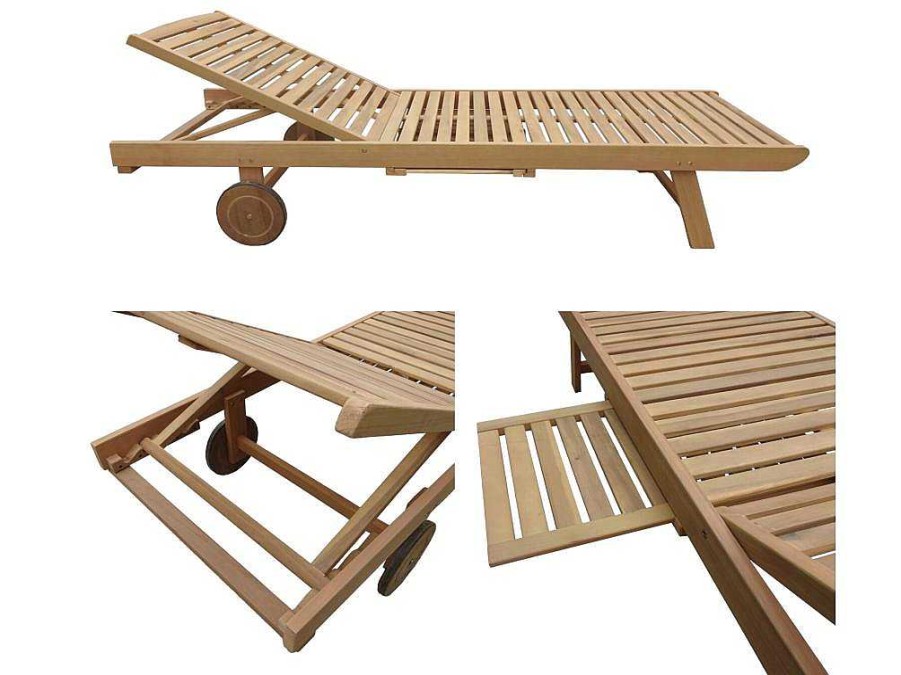 Espreguicadeira | Happy Garden Acacia Dobravel Sunlounger Kanawa