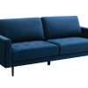 Sofa De 3 Lugares | Vente-unique Sofa De 3 Lugares Em Veludo Azul - Estela