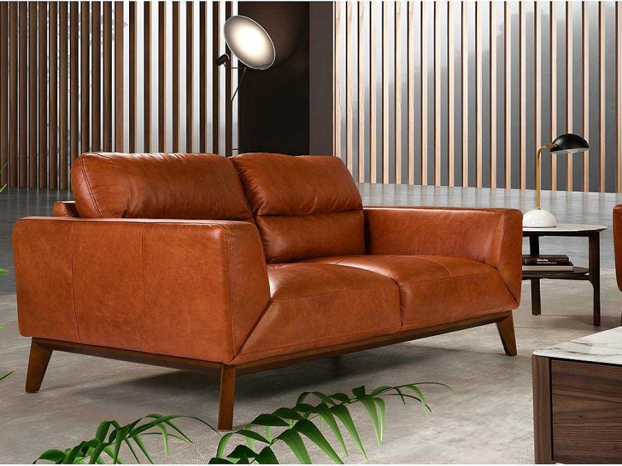 Promocoes Sofas & Poltronas | Angel Cerda Sofa De 2 Lugares Estofado Em Couro De Origem Bovina Com Estrutura Interna De Madeira De Pinho 6046