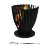 Barbecue, Braseiro De Jardim, Plancha | Purline Brasero De Jardin Circulaire En Acier Inoxydable Noir