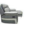 Sofa De Relaxamento Manual | Vente-unique Sofa De Canto Direito Articulado Microfibra Cinzento-Claro E Faixas Antracite - Talca