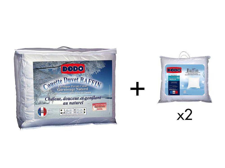 Edredao | DODO Pack Dodo Edredao Natural 220 X 240 Cm + 2 Almofadas De Penas Baffin 65 X 65 Cm