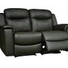 Sofa De Relaxamento Manual | Vente-unique Sofa De 2 Lugares Relax Em Pele Preto - Evasion