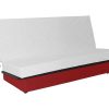 Sofa Cama Clic-Clac E Dobravel | Vente-unique Sofa Cama Clic Clac 100% Algodao Com Espaco De Arrumacao Cor Vermelho - Farwest Ii