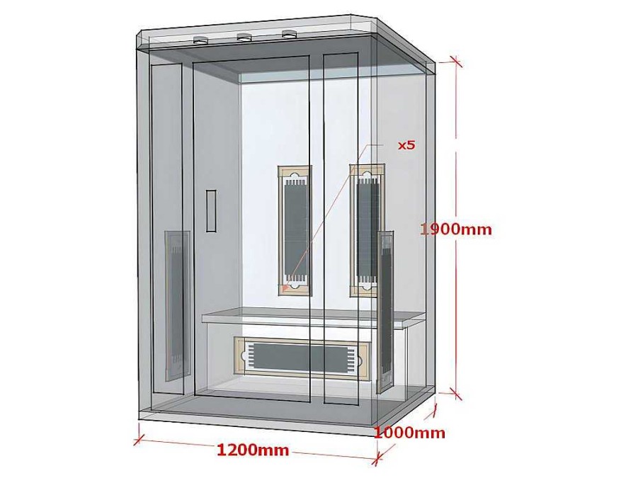 Sauna Infravermelhos | VOGUE SAUNA Sauna De Infravermelhos 2 Lugares Gama Prestige Oslo Ii - C120*P105*A190 Cm