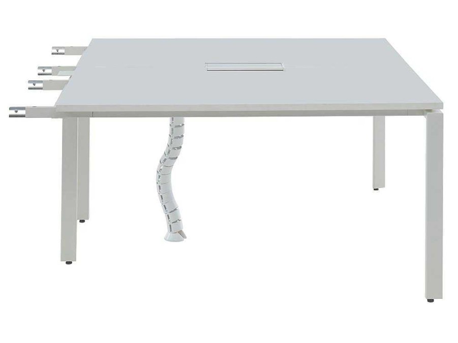 Mobiliario De Escritorio | Workēa Extensao Para Mesa De Escritorio De 2 Pessoas Branco C140 Cm - Downtown