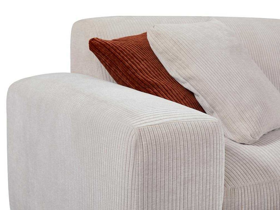 Sofa De 4 Lugares | Maison Céphy Sofa De Canto Direito Em Veludo Canelado Bege - Tirono