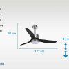 Ventilador | Purline Ventilador De Tecto Reversivel Termostato Regulavel Termostato Wifi Motor Dc Tectos Inclinados Controlo Remoto Adaptador De Luz De Tres Tons 2/3 Laminas Memoria Hipersilenciosa