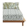 Roupa De Cama | Purline Drap Housse 100% Coton 1 Piece Blanc A Motifs Vegetaux 105X200