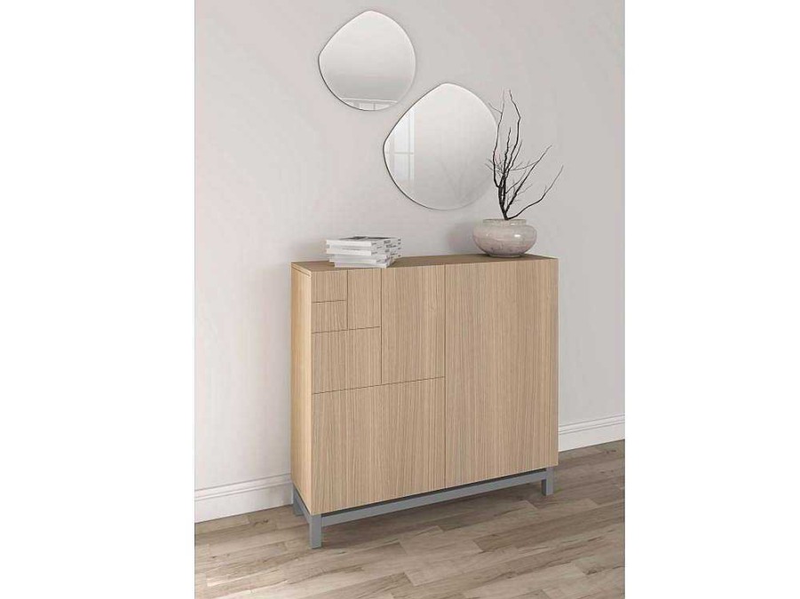 Sapateira | Herdasa Sapateiro/Movel Organizacao - H90Cm X L90Cm X P27Cm Nogueira Clara Pernas Cinza - Copenhague