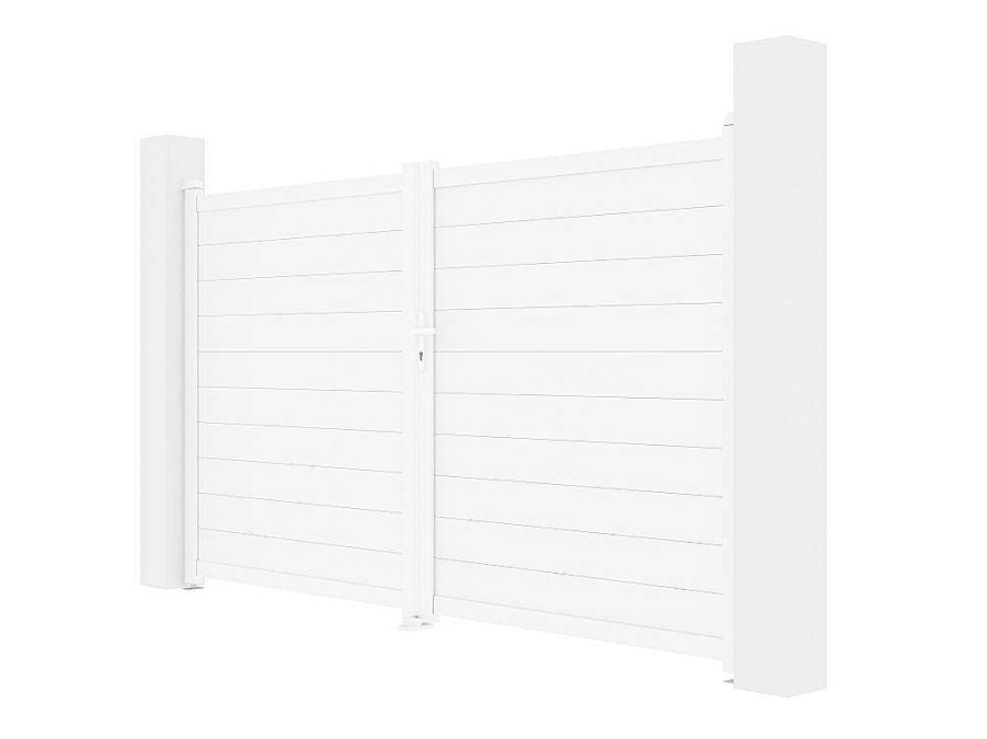 Porta E Portao | EXPERTLAND Portao Eletrico De Batente Aluminio C305 X A181 Cm Branco - Nazario