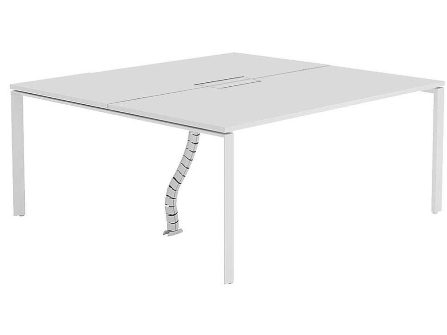 Mobiliario De Escritorio | Workēa Mesa De Escritorio 2 Pessoas Branco C160 Cm - Downtown