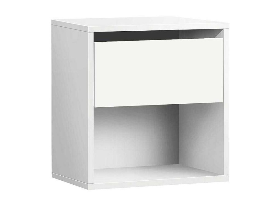 Mesa De Cabeceira | Venprodin Mesa De Cabeceira Juvenil Com 1 Gaveta 42X40X28 Branco