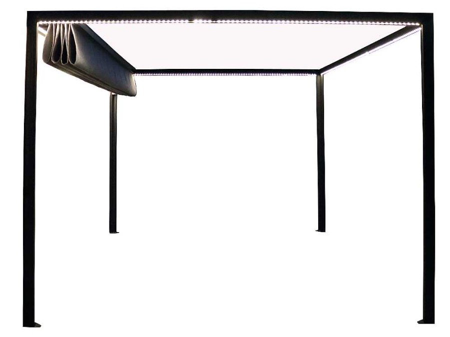 Pergola, Coreto, Quiosque | EXPERTLAND Pergola Autonoma Em Aluminio Nitero Com Led - C294 X L294 X A230 Cm