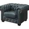 Promocoes Sofas & Poltronas | LINEA SOFA Sofa Chesterfield 3+2+1 Lugares Brenton 100% Pele De Bufalo Superior Cor Verde-Acinzentado