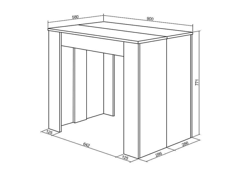 Mesa De Jantar | Skraut Home Mesa Consola Extensivel, 220, Para 10 Pessoas, Mesa De Jantar, Branco