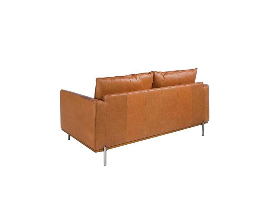 Sofa De 2 Ou 3 Lugares | Angel Cerda Sofa De 2 Assentos Em Pele De Vaca Castanha De Bufalo 6129