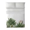 Roupa De Cama | Purline Drap De Dessus 100% Coton 1 Piece Blanc A Motifs Jungle 260 X 240