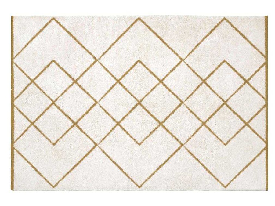 Tapete Shaggy | OZAIA Tapete Felpudo Berbere 160 X 230 Cm Branco E Dourado - Prysmi