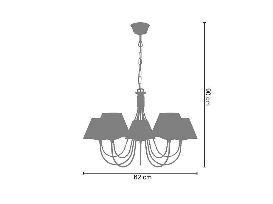 Lustre | TOSEL Lustre Tosel Leicester Tecido Braco Cru D62 X H46 Cm