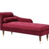 Chaise Longue | Vente-unique Chaise-Longue Direita Em Veludo Bordeaux - Umari