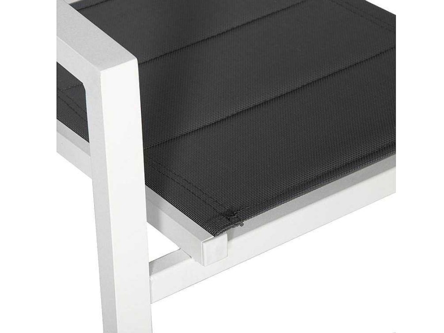 Conjunto Mesa E Cadeiras De Jardim | Happy Garden Conjunto De 4 Cadeiras Estofadas Em Aluminio Branco - Textileno Cinzento