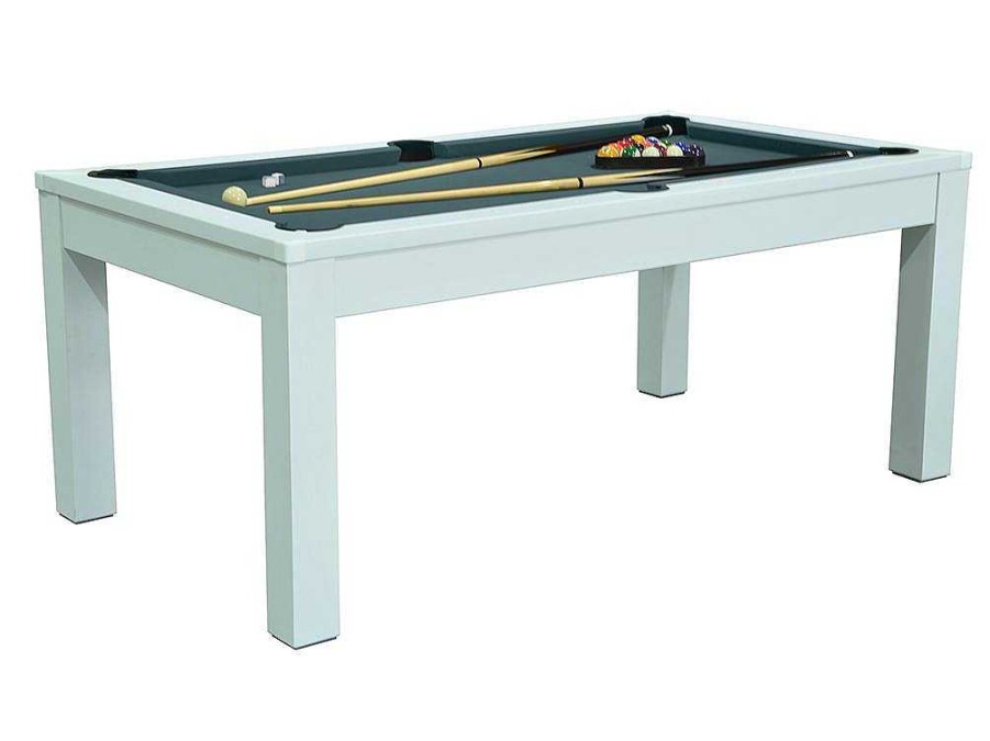 Jogo De Interior | Vente-unique Mesa Transformavel De Bilhar E Pingpong Cor Branca De C182 X L102 X A80 Cm - Henk